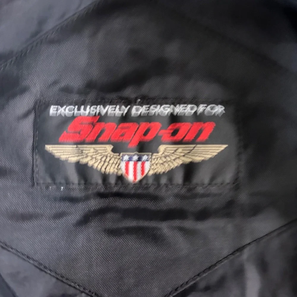Snap-On Technician Jacket Mens Small Black Red Embroidered Nylon‎ Workwear